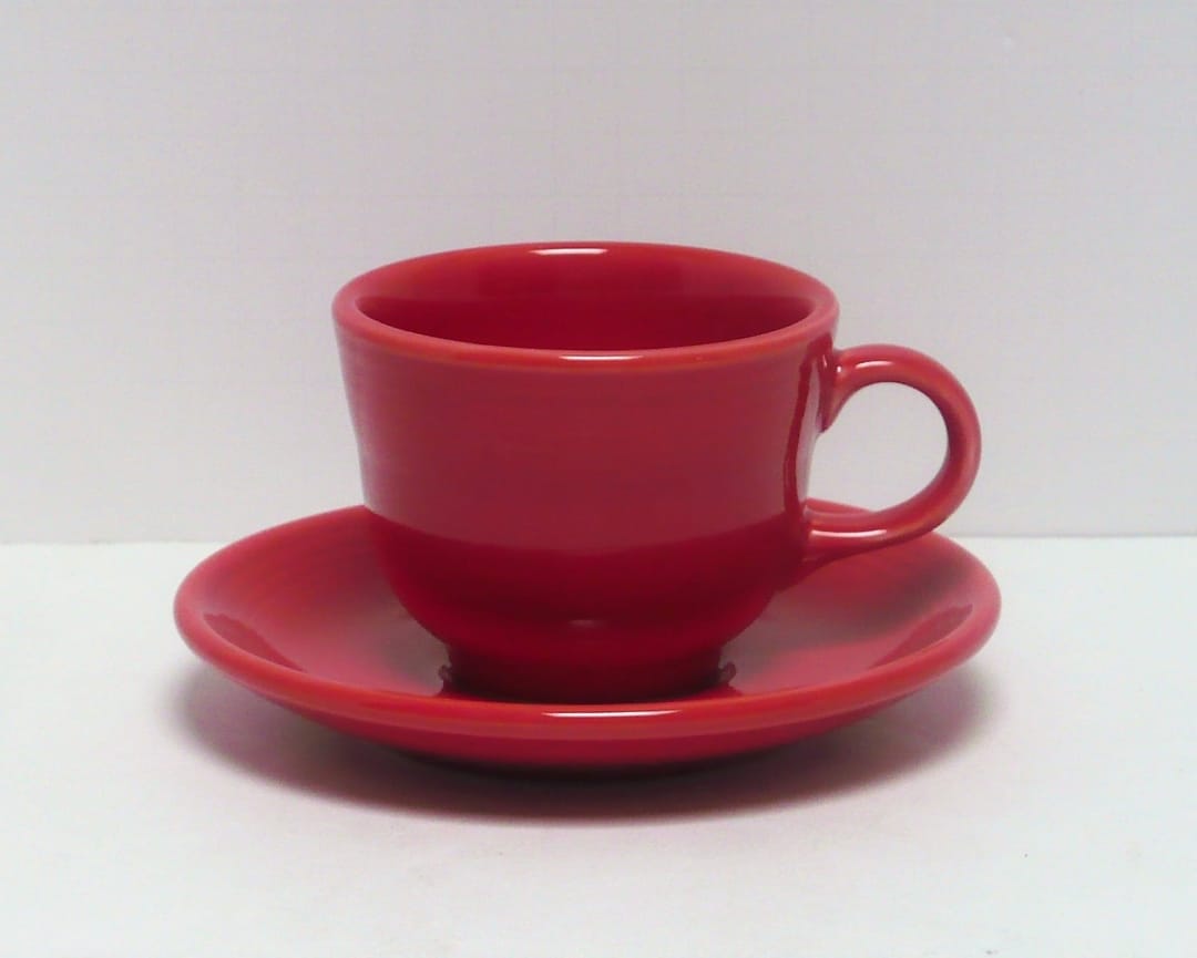 Tea Cup & Saucer 7.75oz. in Scarlet Product Photo