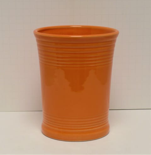 Fiesta® Utensil Crock in Tangerine, Older Style w/Rolled Edge Base