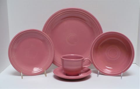 Fiesta® Rose 5 Piece Place Setting w/Teacup & Saucer "New 2005 Original Inventory"