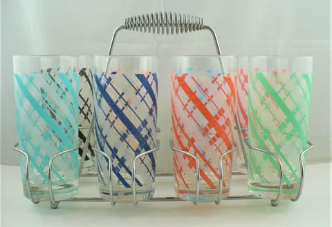 Fiesta® Vintage Swirl Cooler Glass 8-Pc. Set w/Vintage Holder 