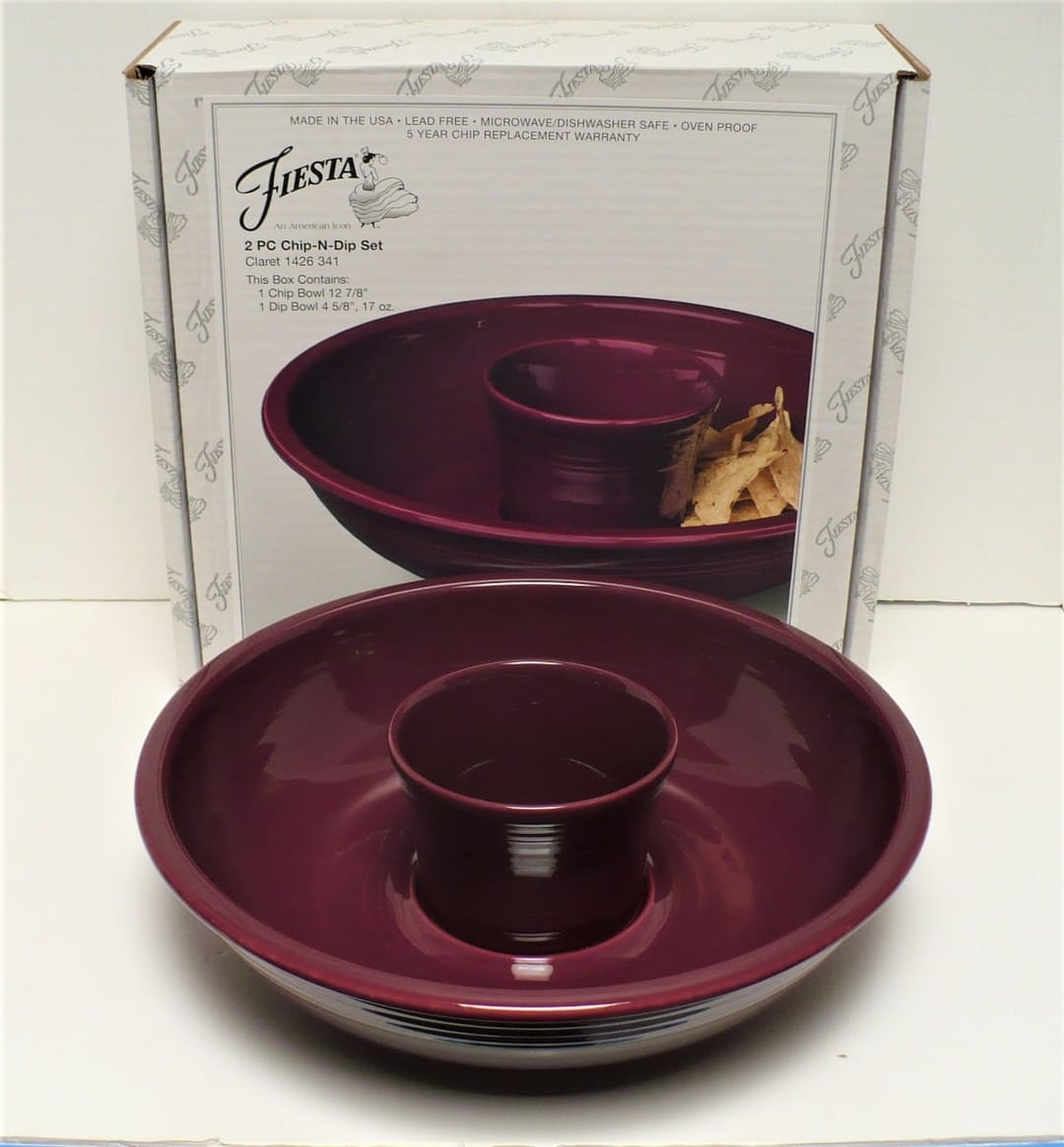 Fiesta® Chip & Dip Bowl Set in Claret Retired