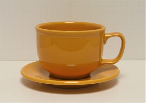 Fiesta® Marigold Jumbo Cup & Saucer 75th Anniversary By Homer Laughlin New 2008 Original Inventory