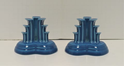 Fiesta® Lapis (2) Pyramid Candlestick Holders Numbered Pair w/Factory Boxes