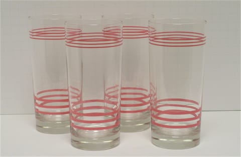 Fiesta® Vintage Rose 4 Piece Striped Cooler Glass Set  