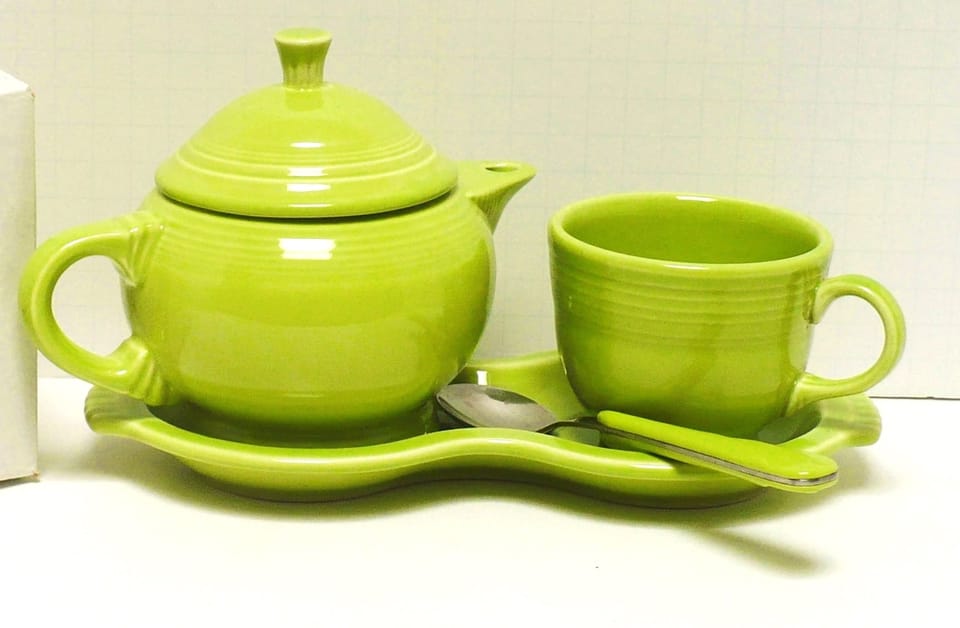 Fiesta® Chartreuse Hospitality Individual 4 Piece Tea Set w/Tray, SALE $40. OFF