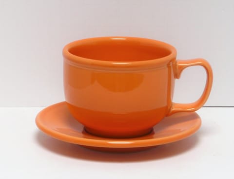 Fiesta® Tangerine Jumbo Cup & Jumbo Saucer New 2010 Original Inventory