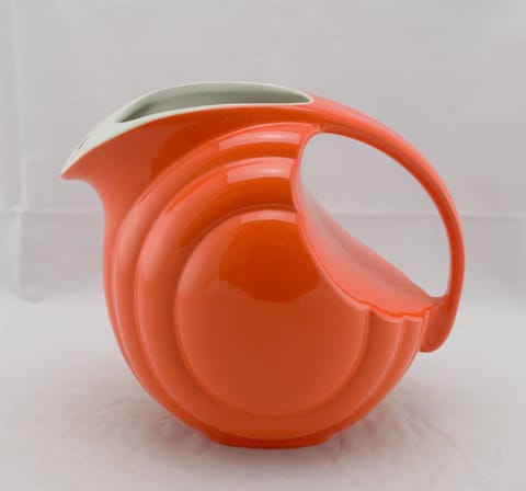 Hall Art Deco Ice Lip Pitcher 60 oz. in Red Orange