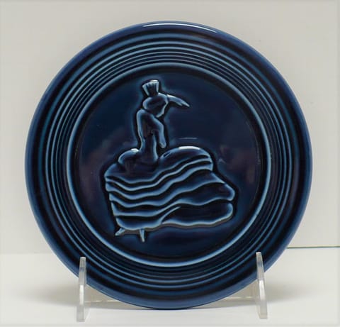 Fiesta® Trivet w/Dancing Lady® in Cobalt: MARKED FIESTA® HLC