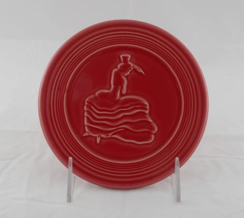 Fiesta® Scarlet Trivet w/Dancing Lady® MARKED FIESTA® HLC
