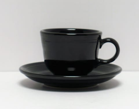 Fiesta® Tea Cup & Saucer Set in Black New 2005 Original Inventory