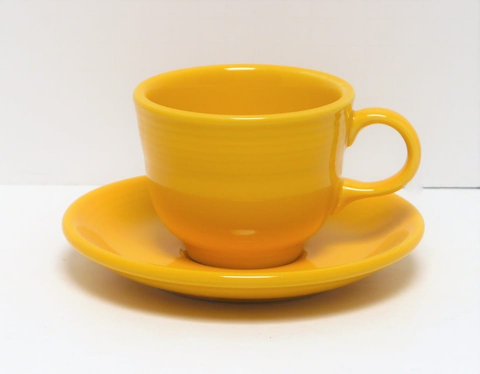 Tea Cup & Saucer Set in Yellow Product Photo