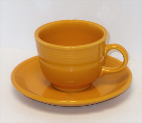 Fiesta® Marigold Tea Cup & Saucer 75th Anniversary New 2008 Original Inventory