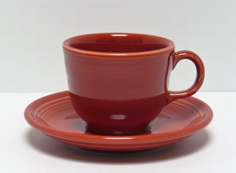 Fiesta® Tea Cup & Saucer Set in Paprika New 2015 Original Inventory