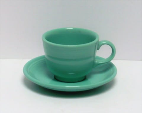 Fiesta® Tea Cup & Saucer Set in Sea Mist Green New 2005 Original Inventory