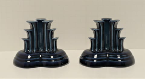 Fiesta® Pair (2) Pyramid Candlestick Holders in Cobalt