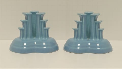 Fiesta® Pair (2) Pyramid Candlestick Holders in Periwinkle
