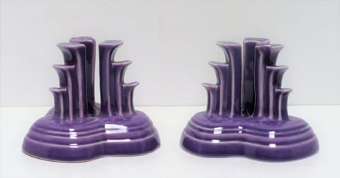 Fiesta® (2) Lilac Limited Production Pyramid Candlestick Holders w/Factory Boxes SUMMER SALE $200. OFF