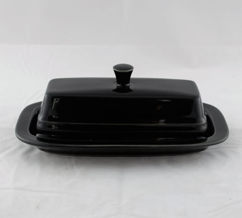 Fiesta® Black Covered Butter Dish New 2000 Yr. Original Inventory w/Factory Box