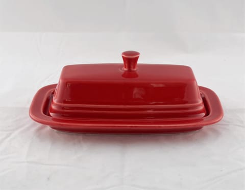 Fiesta® Scarlet Covered Butter Dish New 2005 Original Inventory w/Factory Box