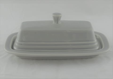 Fiesta® Pearl Gray Covered Butter Dish New 1999 Original Inventory w/Factory Box