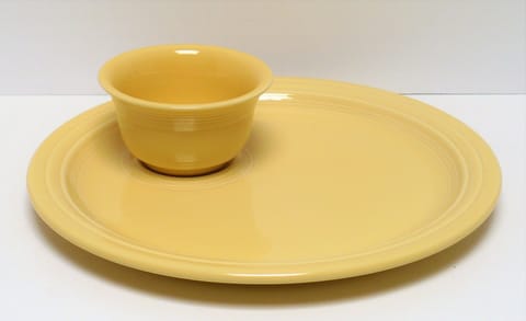 Fiesta® Snack Welled Plate w/Dipping Bowl in Yellow