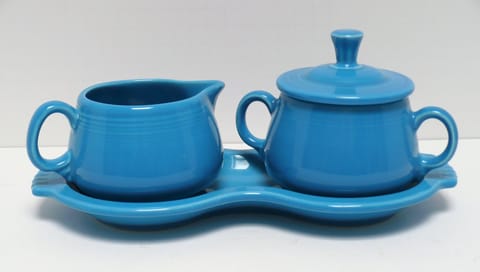 Fiesta® Peacock Creamer & Covered Sugar & Tray New 2014 Original Inventory