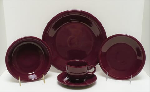 Fiesta® Claret (Burgundy) 5 Piece Place Setting w/Cup & Saucer 