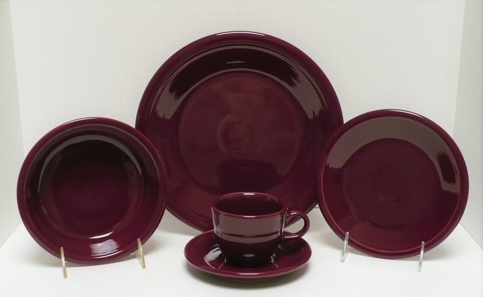 Fiesta® Claret (Burgundy) 5 Piece Place Setting w/Cup & Saucer 