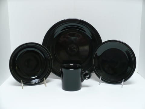 Fiesta® Black 4 Piece Place Setting w/Mug: "New 2000 Year Original Inventory"