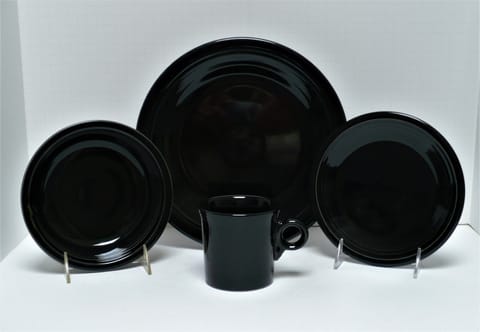 Fiesta® Black 4 Piece Luncheon Place Setting w/Mug "New 2000 Year Original Inventory"