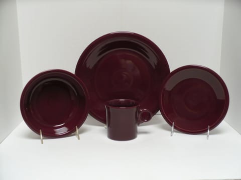 Fiesta® Claret (Burgundy) 4 Piece Place Setting: w/Mug 
