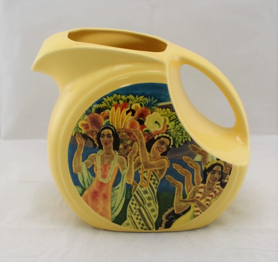 Fiesta® Hawaiiana Ware® Decorated Large Disk Pitcher in Yellow